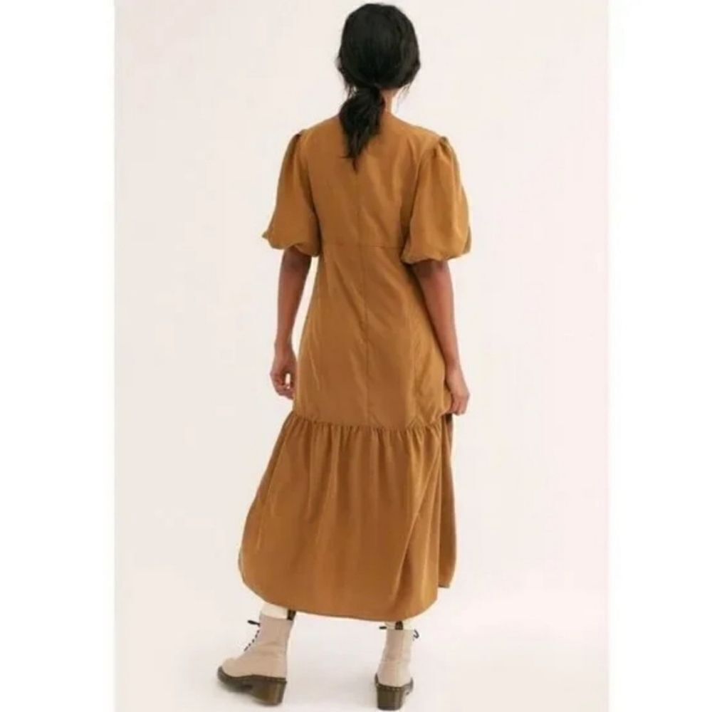 Free People Jordan Puff Sleeve Midi Dress size XS - Picture 2 of 8